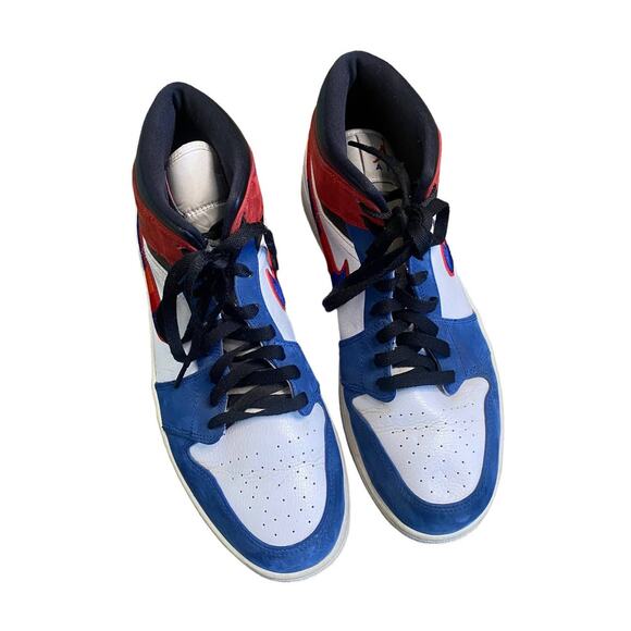 Mens Nike Air Jordan 1 Mid Multicolor Embroidered Swoosh Sneakers Shoes 11.5